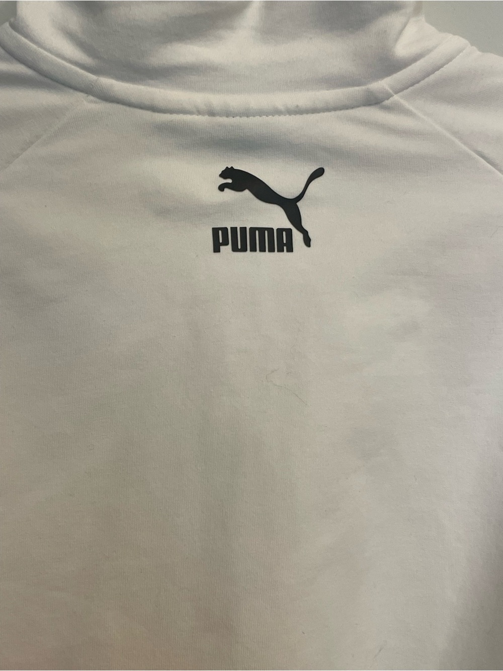 Puma White and Black Half-Zip Crop Sweatshirt - Picture 8 of 9